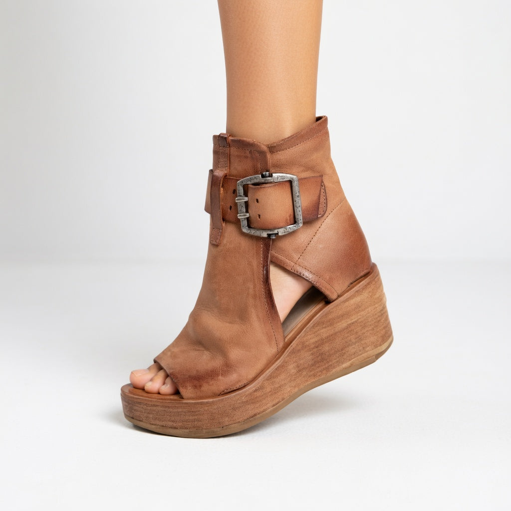 Indiea™ Botines con Punta Abierta y Plataforma Cómoda