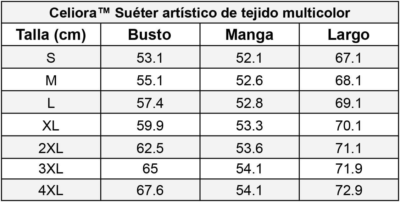 Celiora™ Suéter artístico de tejido multicolor