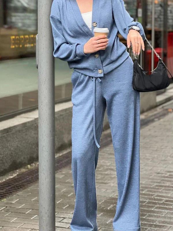 Oristine™ Conjunto de Punto con Cárdigan y Pantalón Giulia