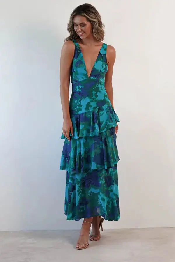 Haven™ Vestido midi floral elegante