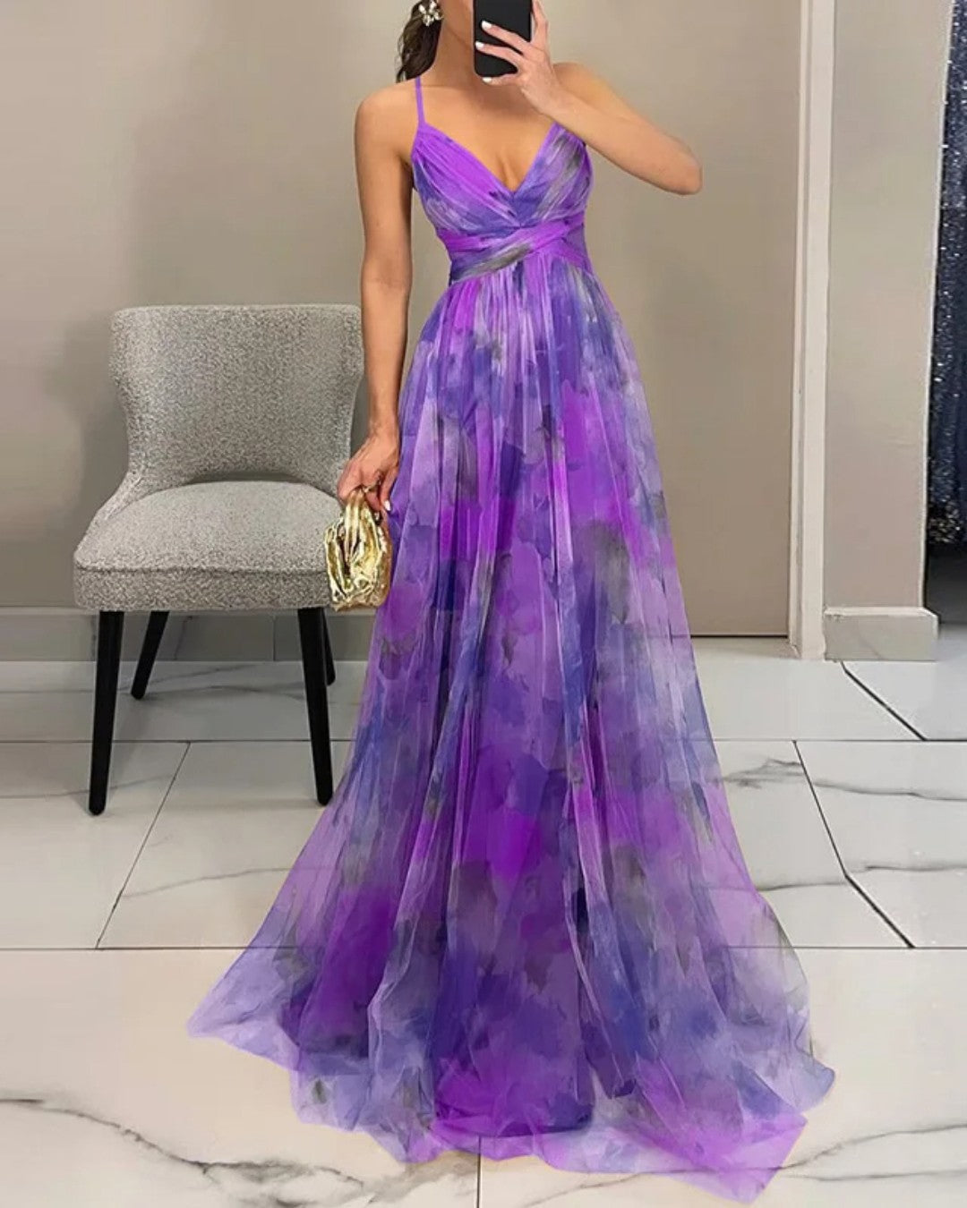 Orelavine™ Maxi Vestido Floral Encantador de Estilo Elegante