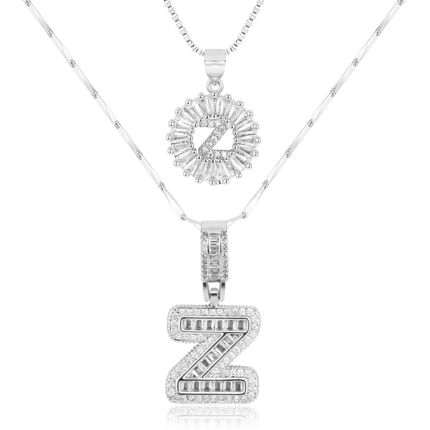Primrose™ Collares Iniciales de Letra con Diamantes de 14k (2 piezas)
