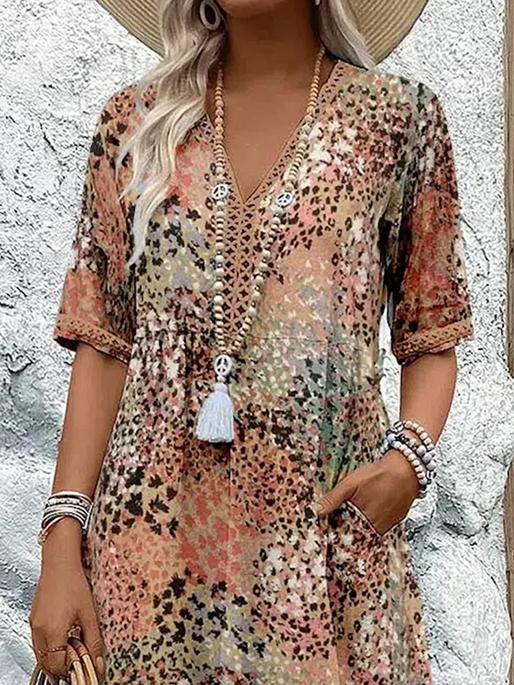 Javessa™ Vestido Midi Vibrante para Mujer con Estilo Llamativo