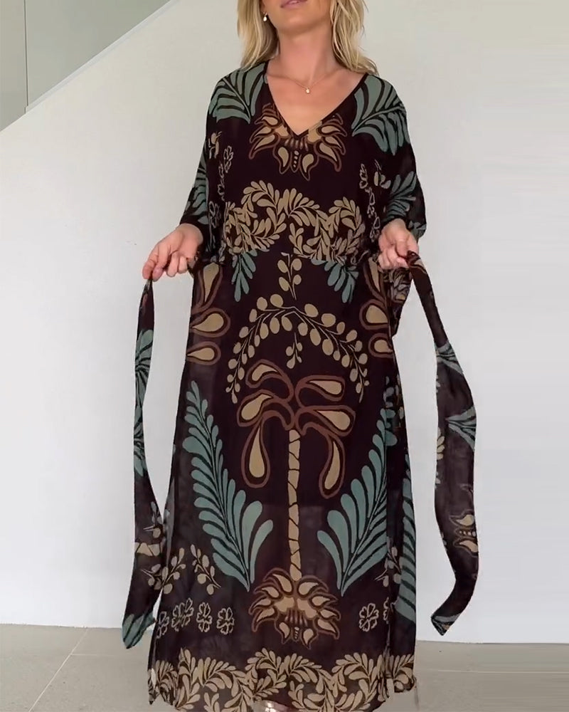 Ilia™ Vestido Maxi de Mezcla de Algodón Transpirable
