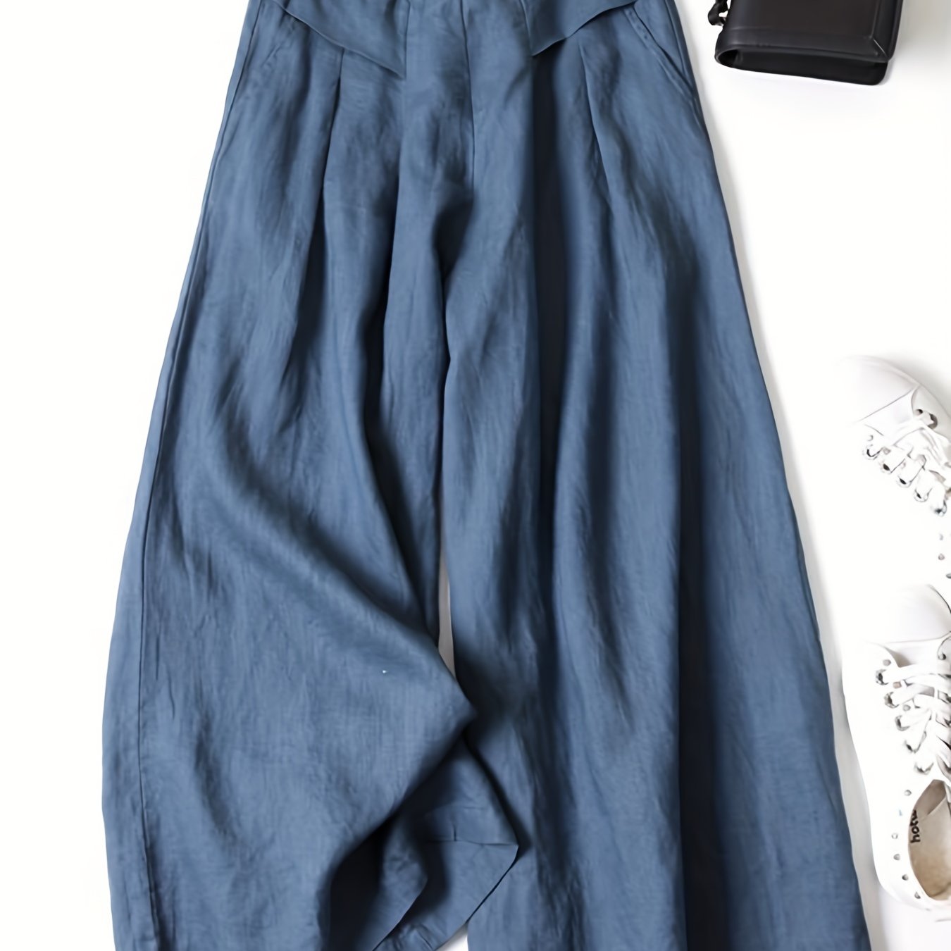 Brisae™ Pantalones de Lino de Pierna Ancha con Estilo Vintage