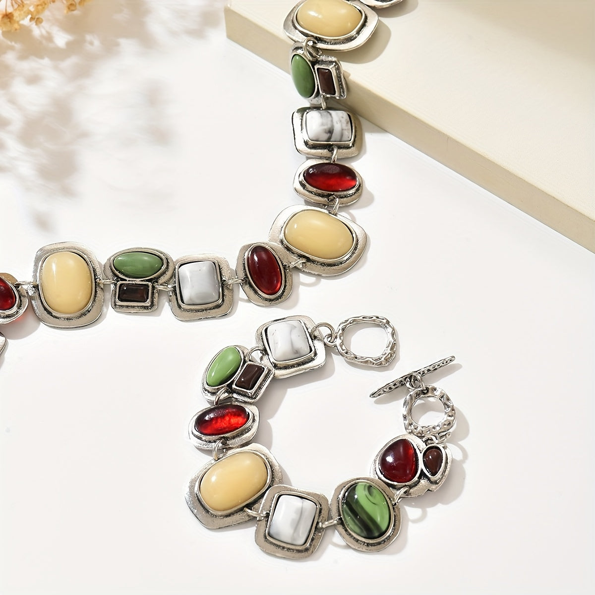 Graevis™ Set Bohemio de Collar y Pulsera con Diseño Étnico Multicolor