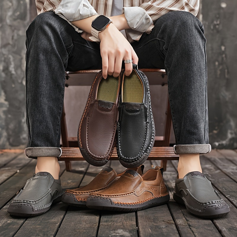 Zorvik™ Mocasines Británicos para Hombre con Costuras Artesanales y Suela Antideslizante