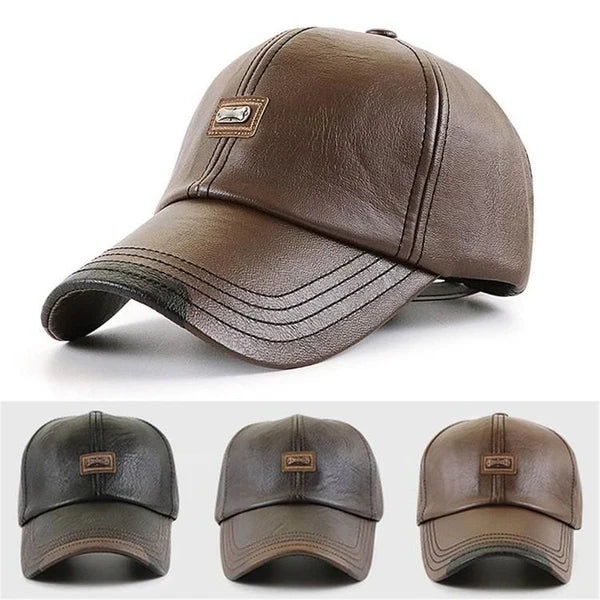 Olivaro™ Gorra de Cuero Cálida para Hombre Ideal para Otoño e Invierno