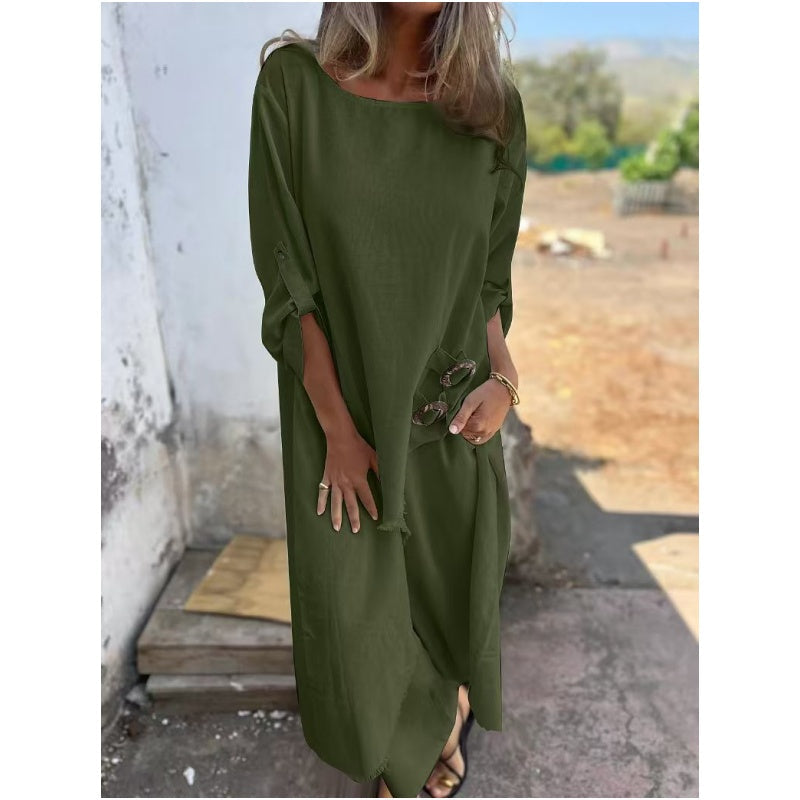 Quivelle™ Conjunto Elegante de Algodón y Lino de 2 Piezas