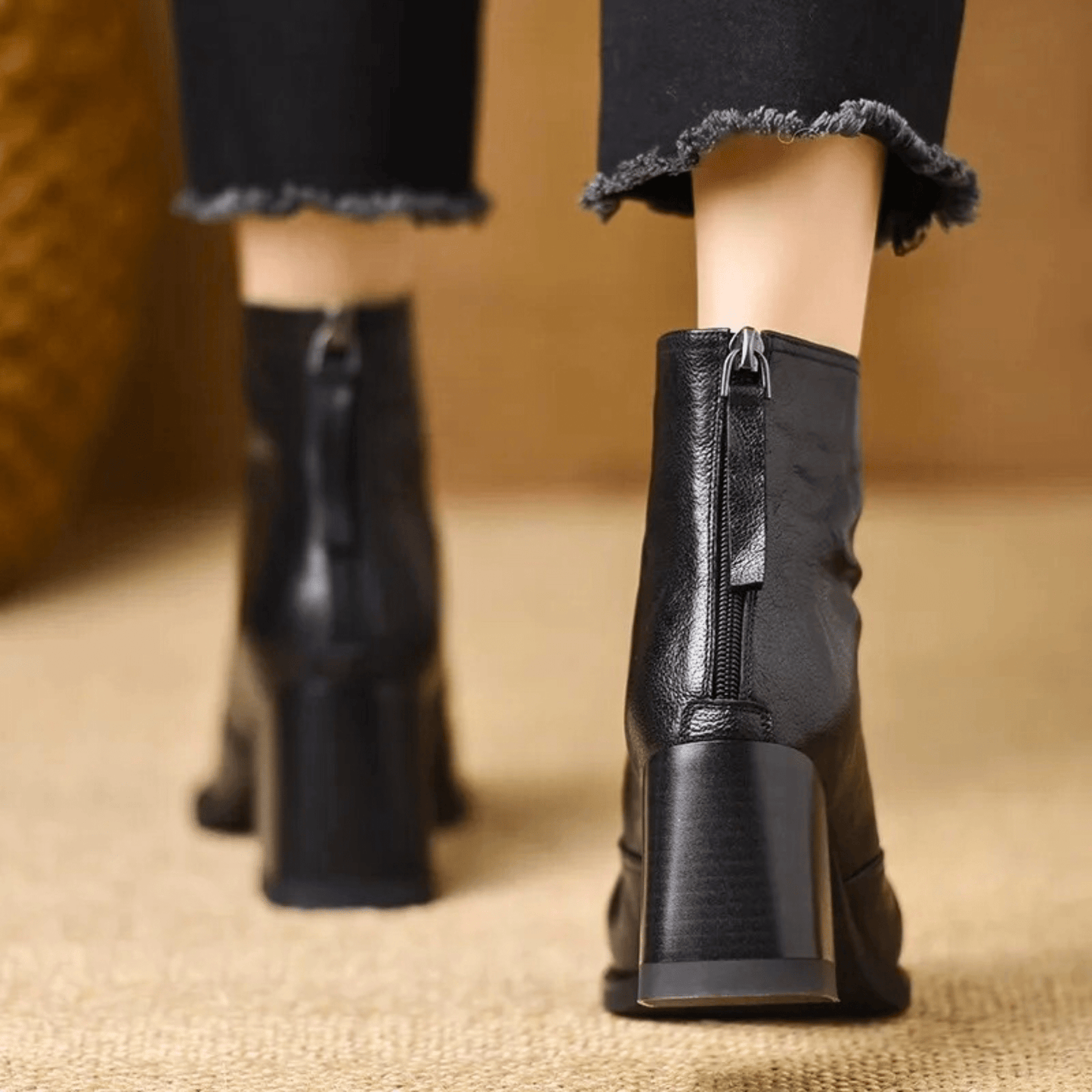 Cavelle™ Botines de lujo cómodos con tacón medio estilizado