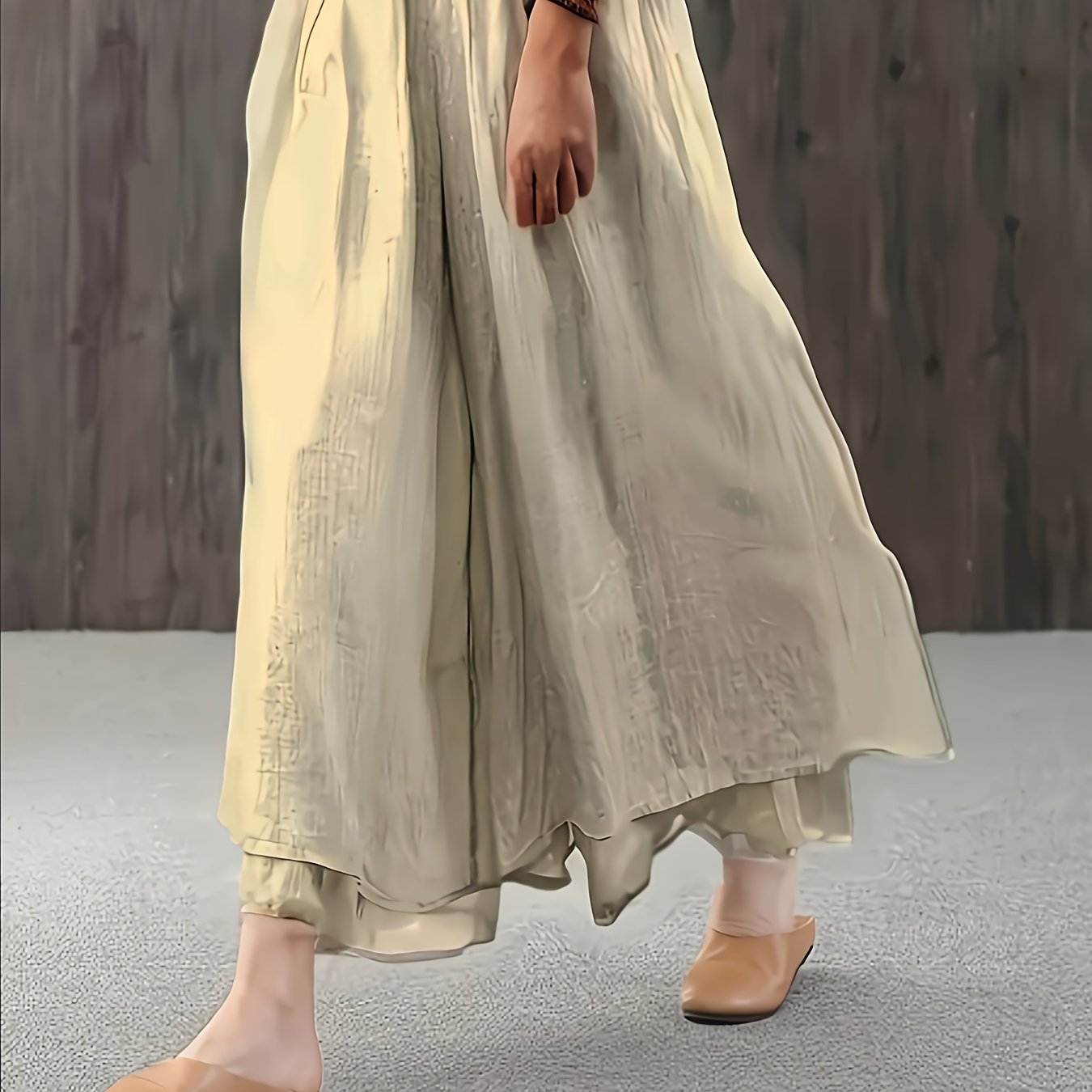 Faith | Falda Pantalón de Chifón con Pliegues de Dos Capas