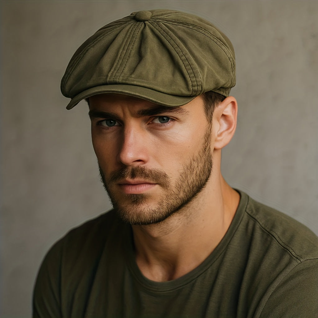Kavento™ Gorra Octagonal Vintage de Algodón con Visera Clásica