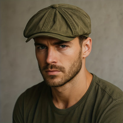 Kavento™ Gorra Octagonal Vintage de Algodón con Visera Clásica