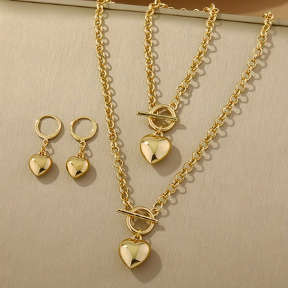 Gia™ Set de Joyería Elegante con Corazón Brillante y Acabado de Lujo