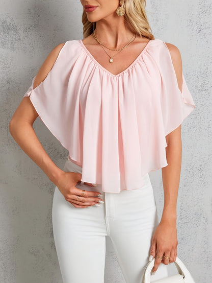 Adele | Blusa Plisada de Hombros Descubiertos con Estilo Elegant