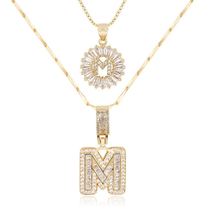 Primrose™ Collares Iniciales de Letra con Diamantes de 14k (2 piezas)