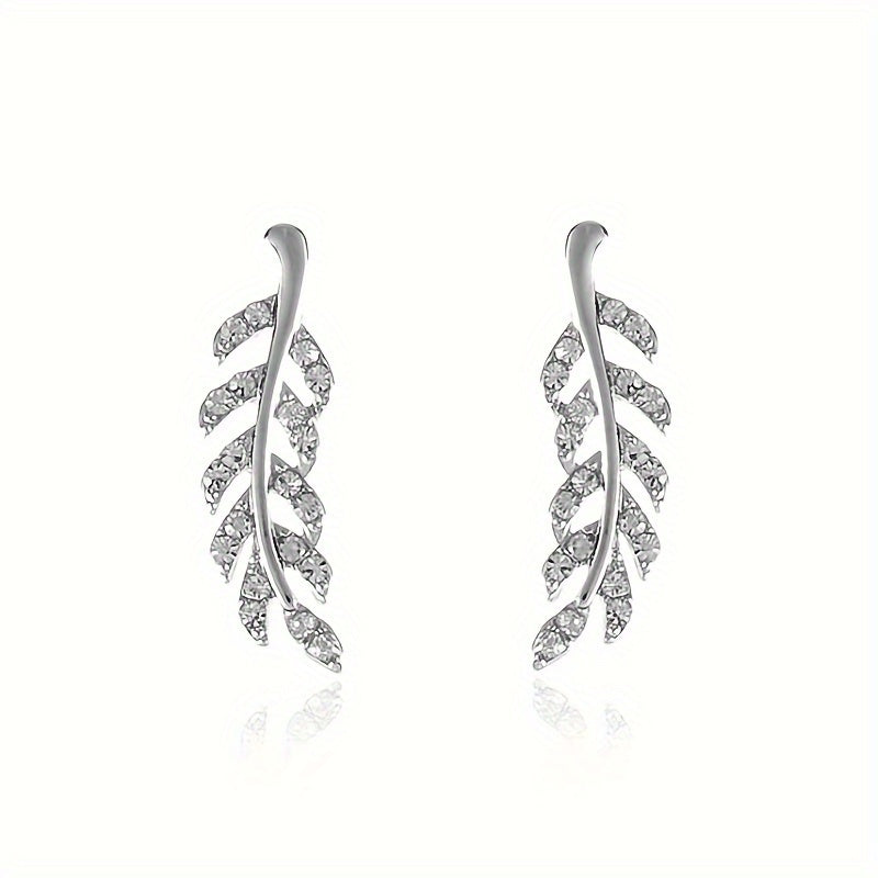 Hensleyra™ Aretes Elegantes de Hoja con Diseño Hueco y Acabado Dorado
