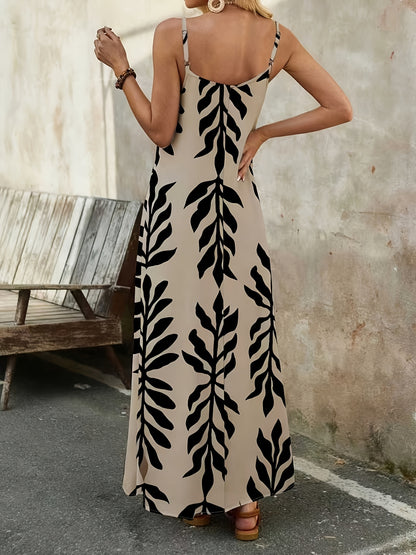 Tessa™ Vestido Largo Sin Mangas Impreso Tropical de Verano