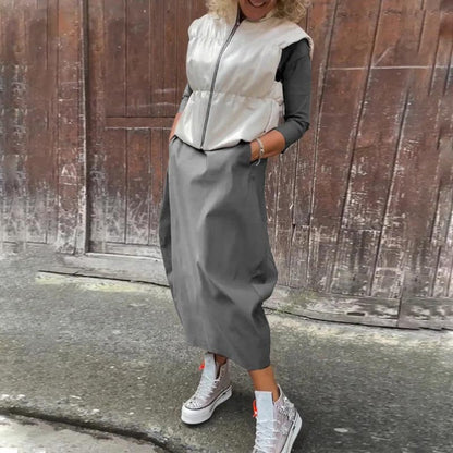 Caelune™ Vestido elegante y sencillo con bolsillos para mujer