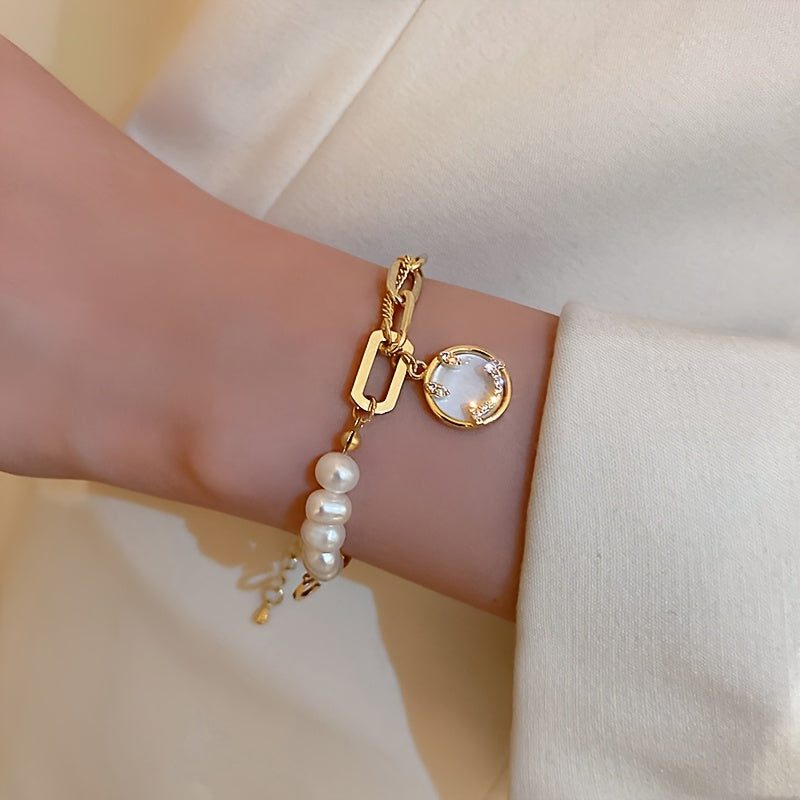 Wrenna™ Pulsera Elegante de Perlas Naturales con Estilo de Lujo