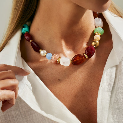 Ixothyn™Collar Bohemio de Cuentas con Diseño Vintage y Estilo Artesanal