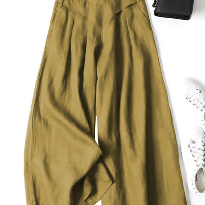 Brisae™ Pantalones de Lino de Pierna Ancha con Estilo Vintage
