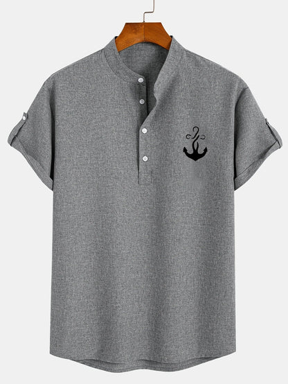 Hayes™ Camisa elegante de manga corta y cuello alto