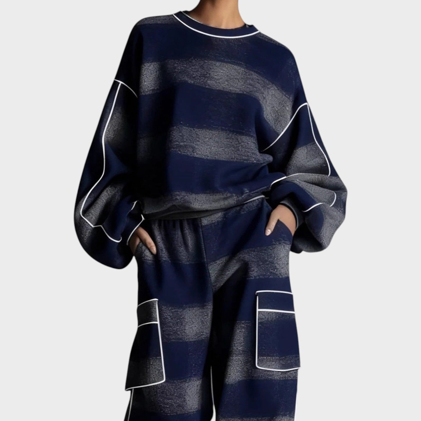 Orlena™ Conjunto de punto moderno con pantalón y suéter femenino