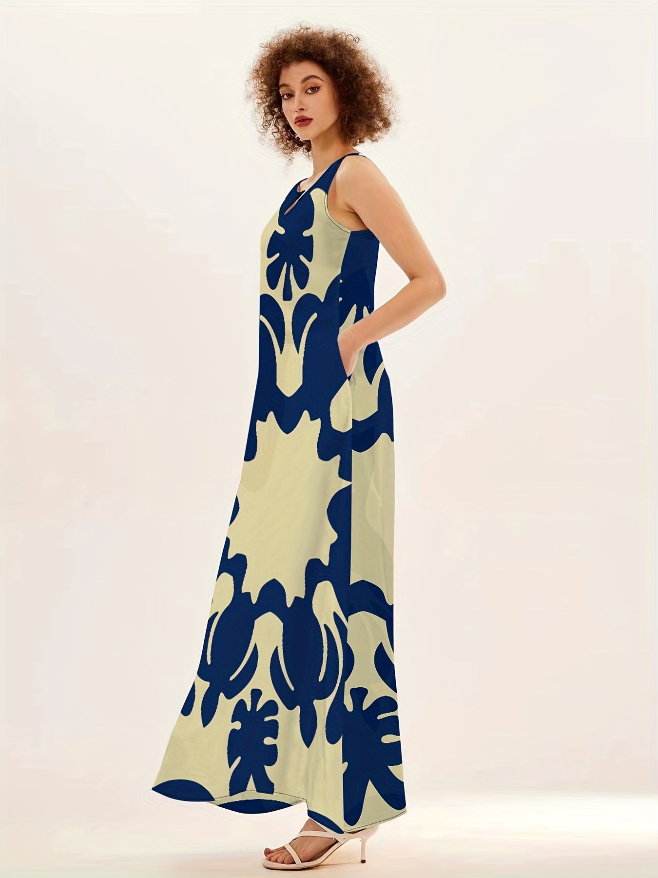 Giana™ Vestido Bohemio Estampado con Escote en V y Corte Amplio