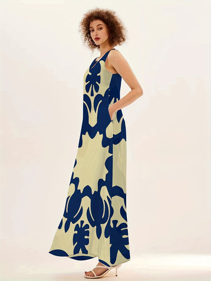 Giana™ Vestido Bohemio Estampado con Escote en V y Corte Amplio