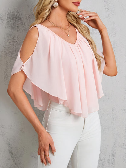 Adele | Blusa Plisada de Hombros Descubiertos con Estilo Elegant
