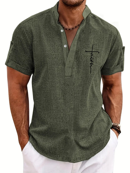 Hayes™ Camisa elegante de manga corta y cuello alto