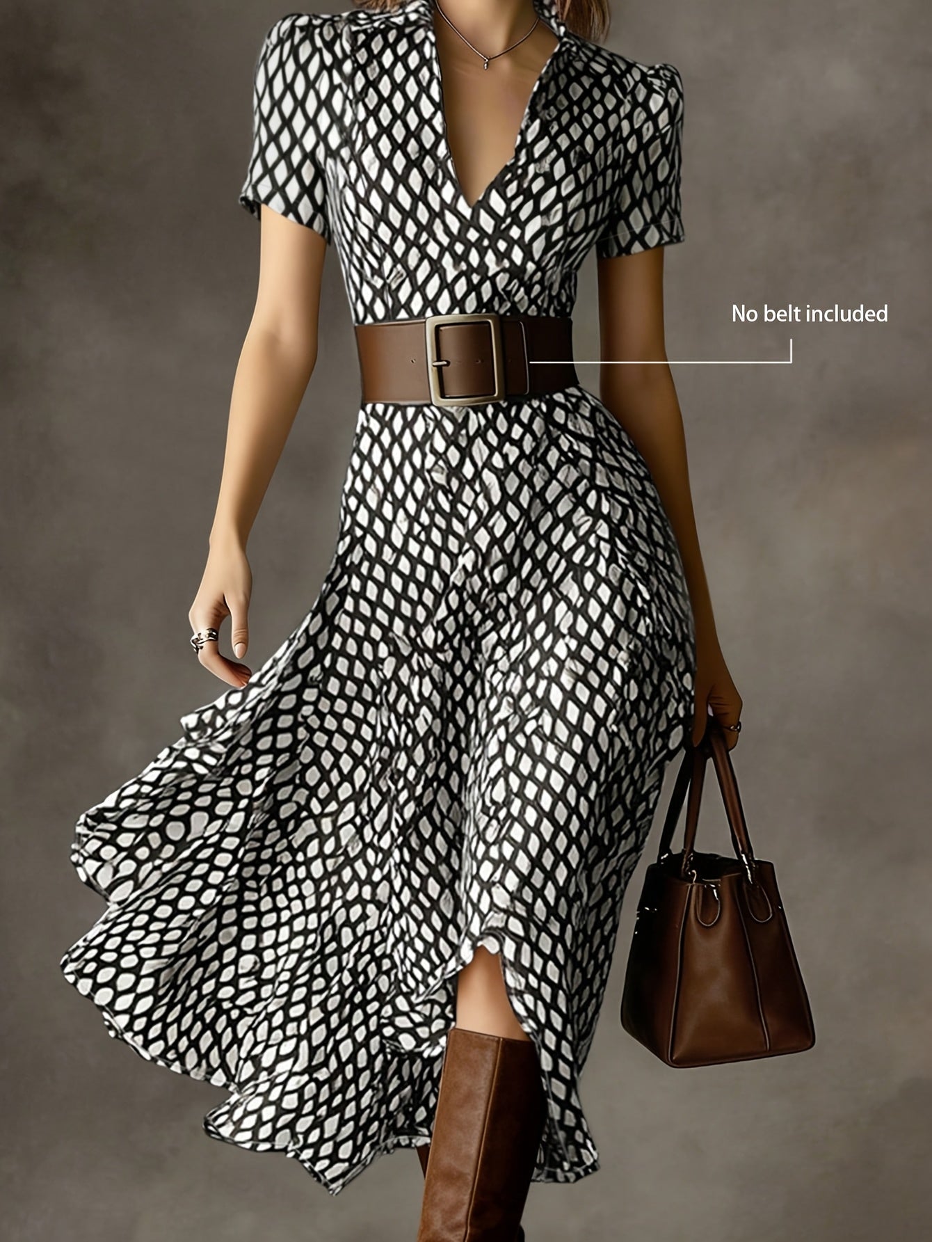 Orly™ Vestido Midi Floral de Estilo Francés Retro y Elegante