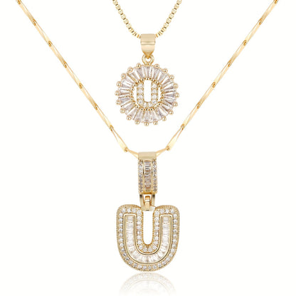 Primrose™ Collares Iniciales de Letra con Diamantes de 14k (2 piezas)