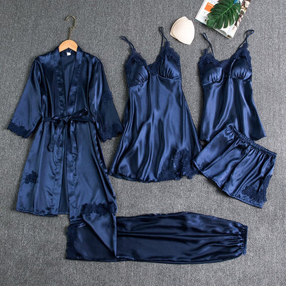 Rosmira™ Set Nocturno Seda Luminosa Cinco Piezas