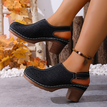 Korae™ Sandalias de Tacón con Correas Ajustables y Diseño Calado