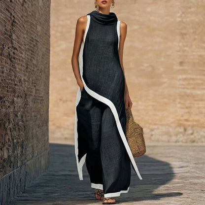 Cressa™ Conjunto Elegante de Lino con Blusa y Pantalón de Corte Relajado