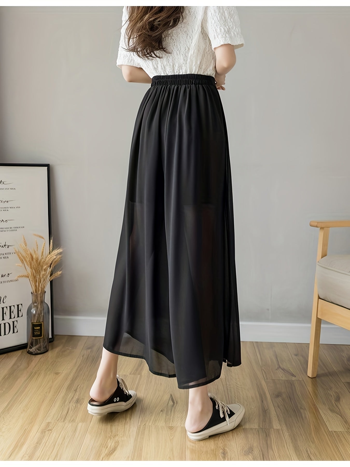Caexine™ Pantalón de Pierna Ancha con Pliegues y Corte Elegante