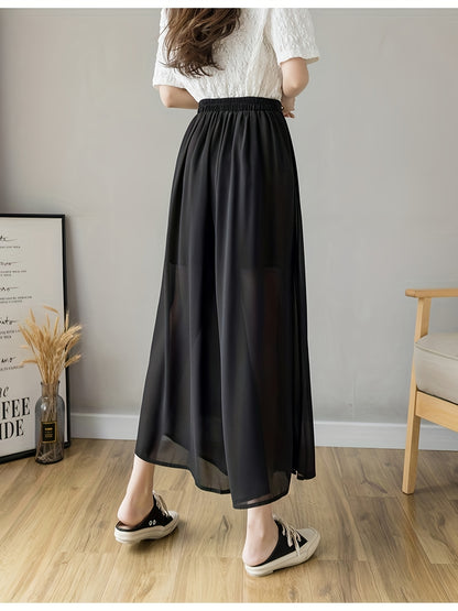 Caexine™ Pantalón de Pierna Ancha con Pliegues y Corte Elegante