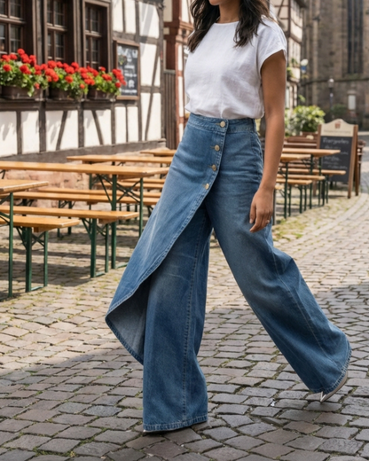 Quenira™ Pantalones de Mezclilla Envolventes con Ajuste Favorecedor