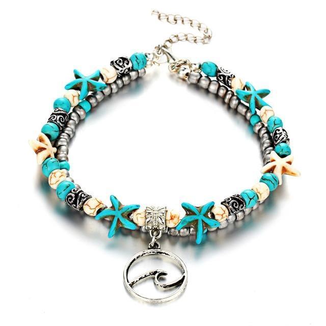Islyn™ Tobillera de Estrella de Mar y Tortuga Playa