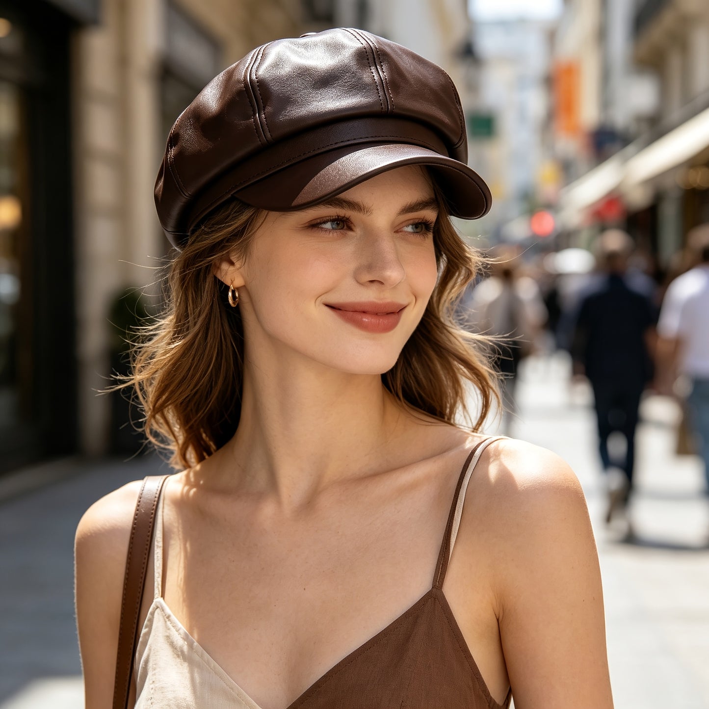 Blair | Gorra de Beret de pu de Cuero Británico para Mujeres