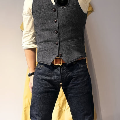 Zoltan | Chaleco Vintage de Espiga con Estilo Clásico y Elegancia Atemporal