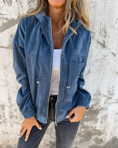 Quorela™ Chaqueta con Capucha y Cremallera de Estilo Casual