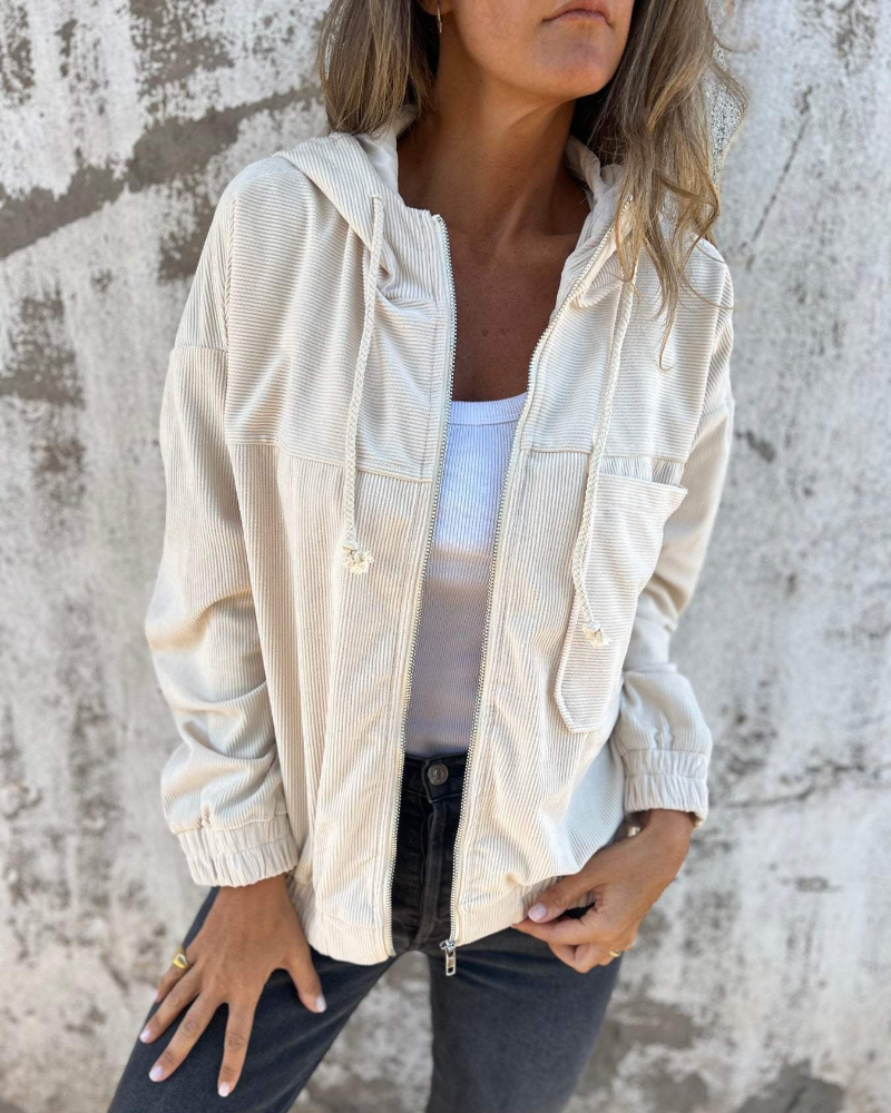 Quorela™ Chaqueta con Capucha y Cremallera de Estilo Casual