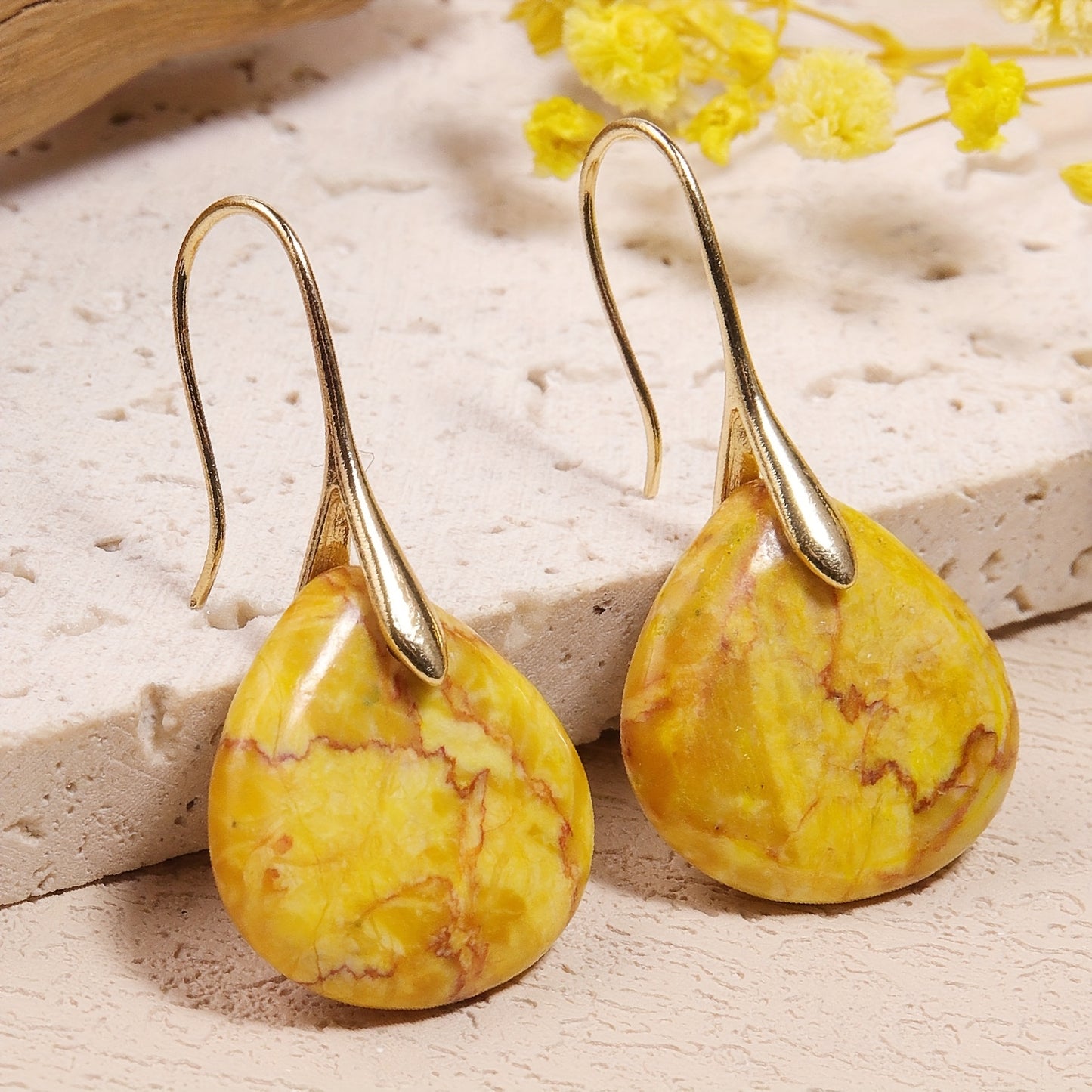 Mirea™ Aretes de Piedra Natural en Forma de Gota con Estilo Elegante