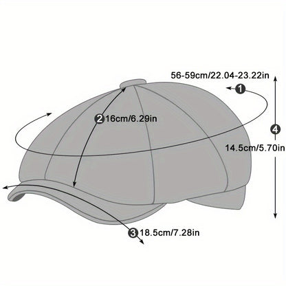Havron™ Gorra Octagonal de Estilo Británico para Hombre