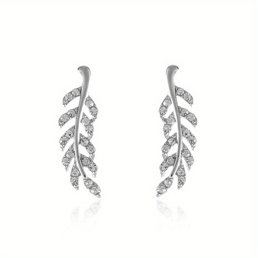 Hensleyra™ Aretes Elegantes de Hoja con Diseño Hueco y Acabado Dorado