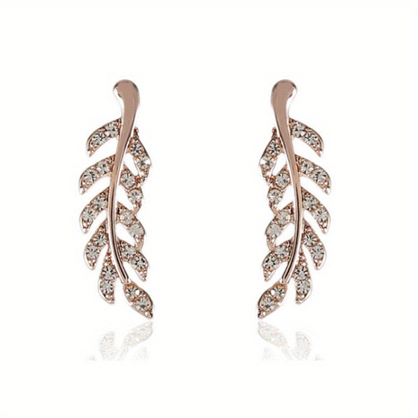 Hensleyra™ Aretes Elegantes de Hoja con Diseño Hueco y Acabado Dorado