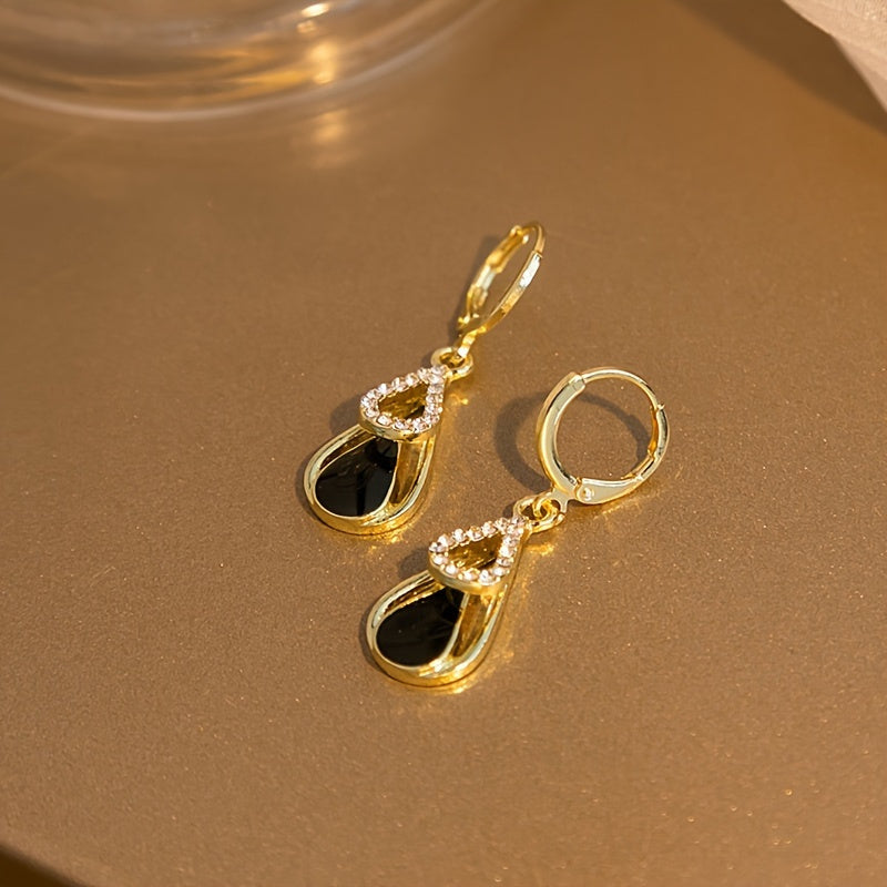 Ralia™ Aretes de Gota Doble con Diseño Calado y Acabado Elegante